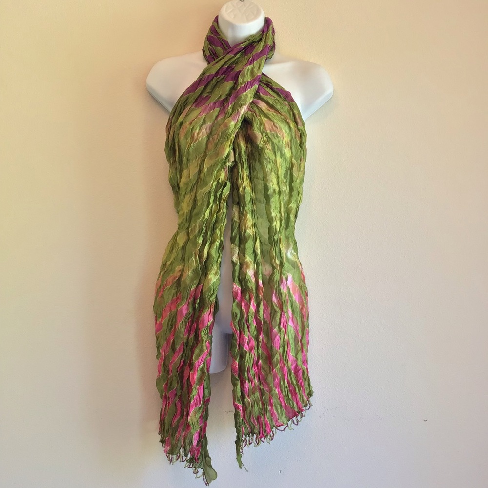 New Green Striped Beach Scarf Wrap Pareo Curtain